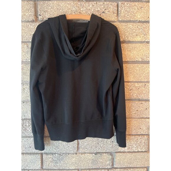 Christine Alexander Black Button-Up Hoodie W/ Rhinestone Accents & Pockets L - Picture 8 of 9